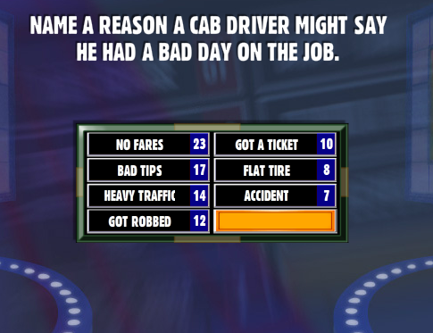 Name a reason a cab driver might say he had a bad day on the job